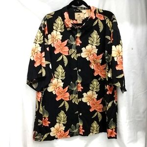 Jamaica Jaxx Silk Floral Hawaiian Shirt XL